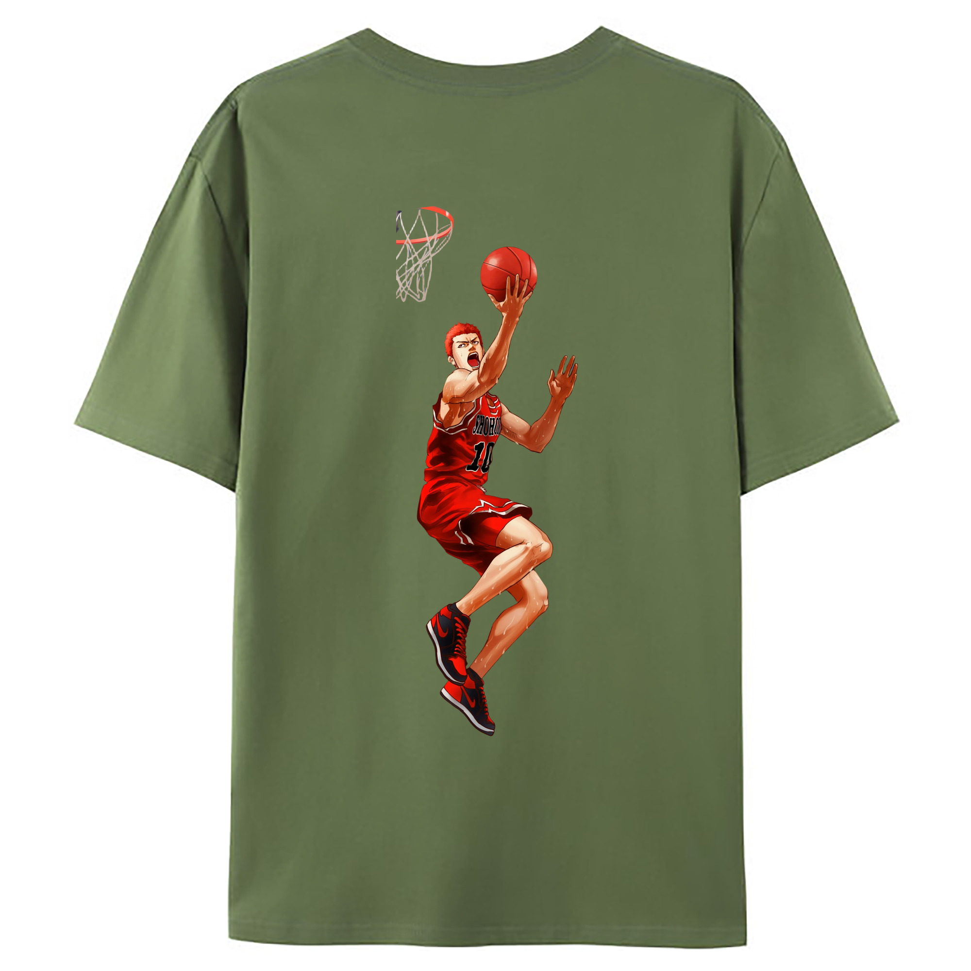 （画像用） SLAM DUNK／スラムダンク 綿100％ メンズ半袖Tシャツ（バックプリント） 通気性